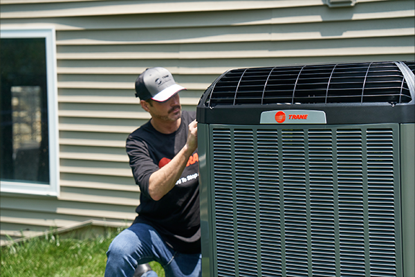Trane Rep working on unit